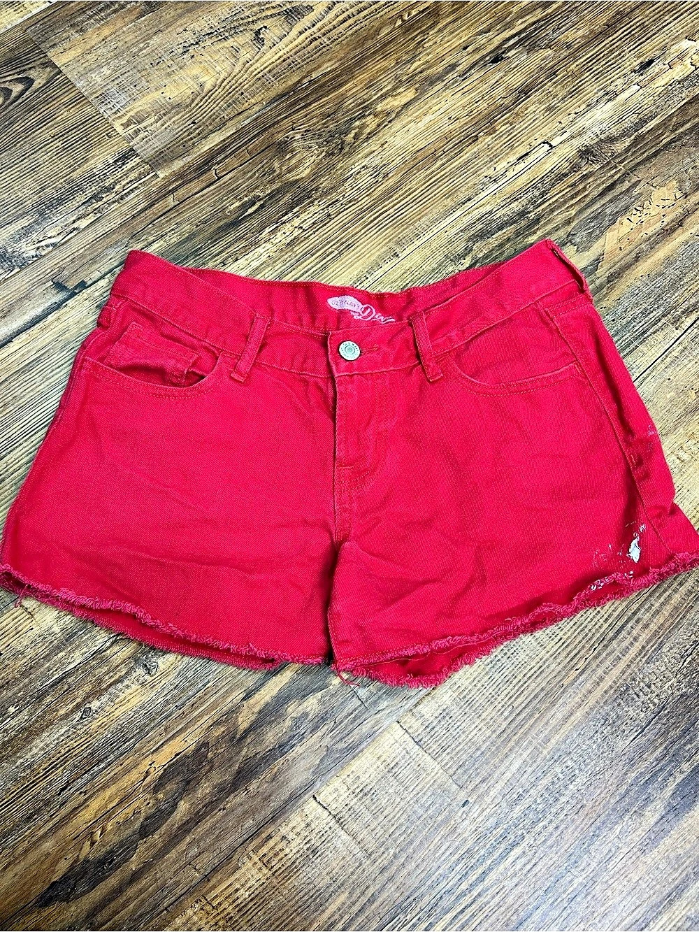 Old Navy The Diva Cut-Off Denim Shorts Red Denim Shorts Women Size 2